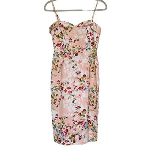 NWT BLACK HALO Clover Sheath Dress Peachy Petals Pink Floral Retro Size 2 Pinup